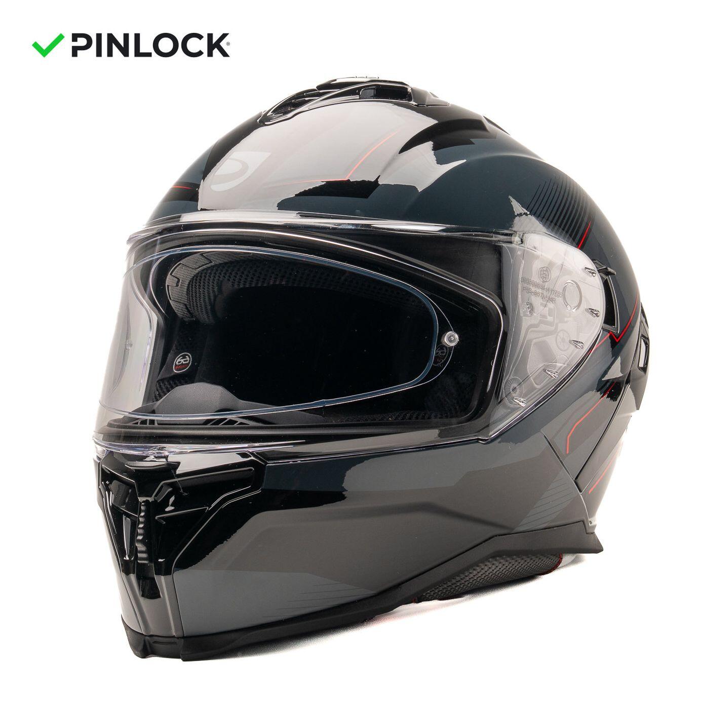 MOTOBLOUZ Casque Intégral HYPERION TECH Black/Grey/Red | ECE 22.06 1/7