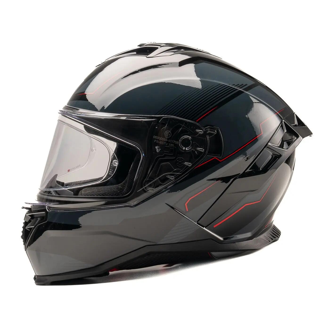 Casque intégral HYPERION TECH Black/Grey/Red | ECE 22.06 2/7