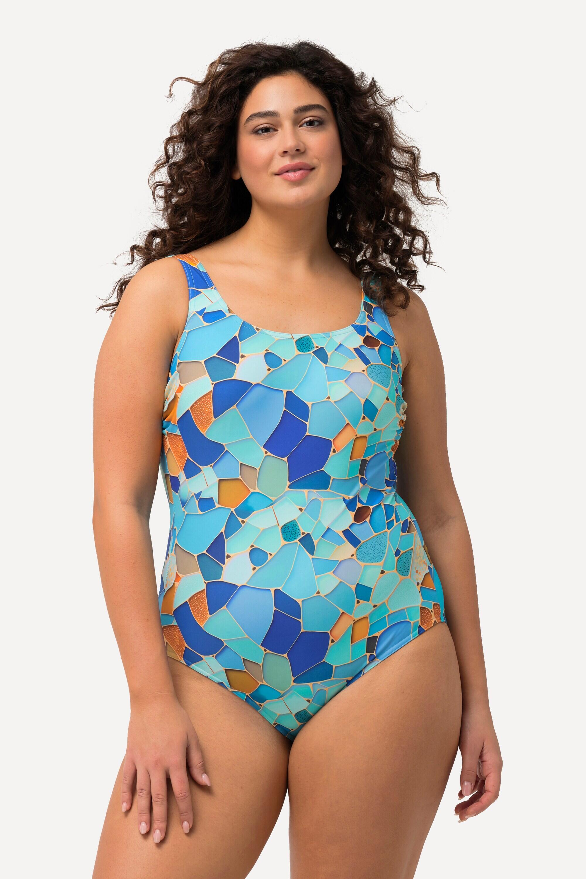 Femme Maillot de bain imprimé. Sans bonnets souples. Décolleté rond 5/7