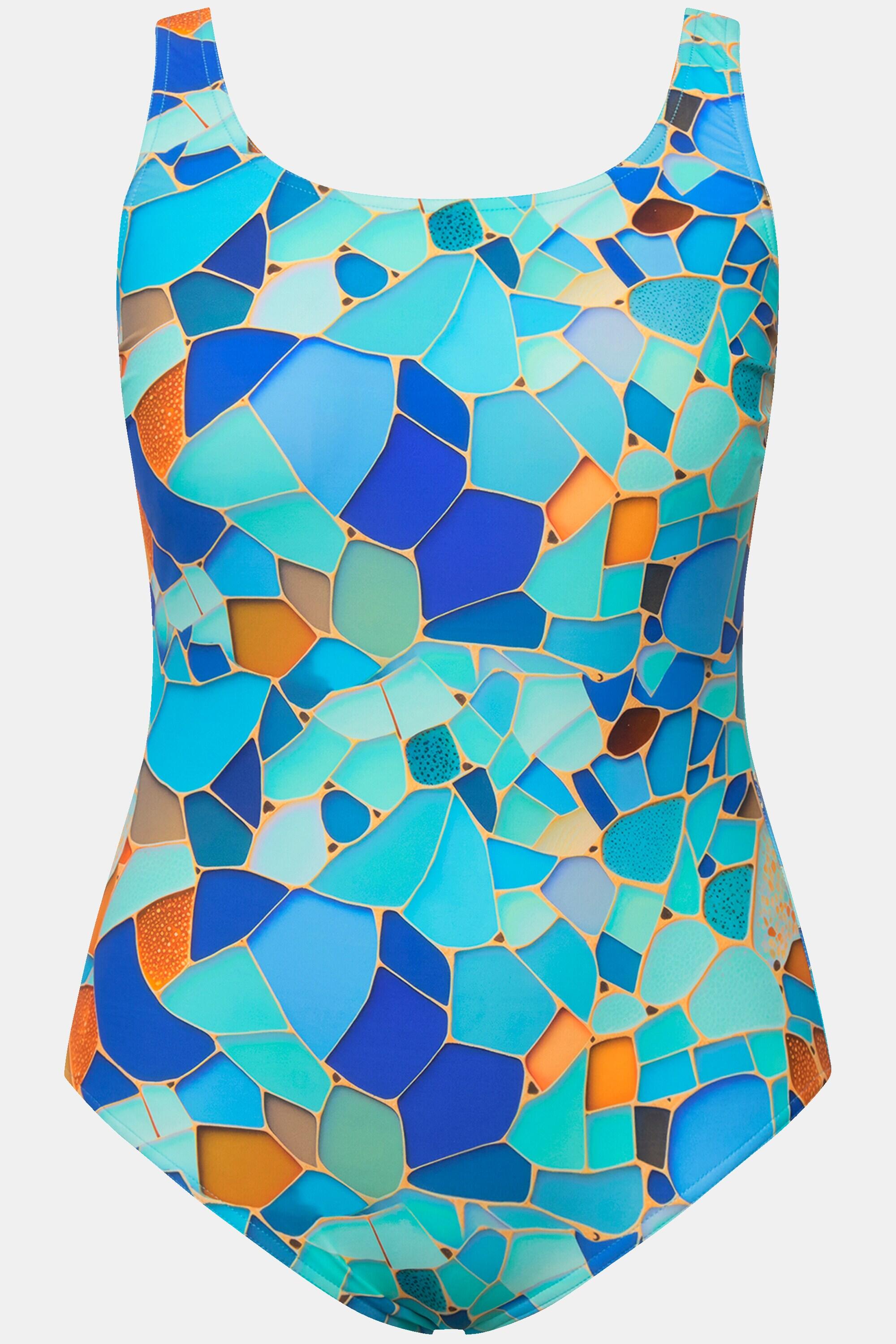 Femme Maillot de bain imprimé. Sans bonnets souples. Décolleté rond 7/7