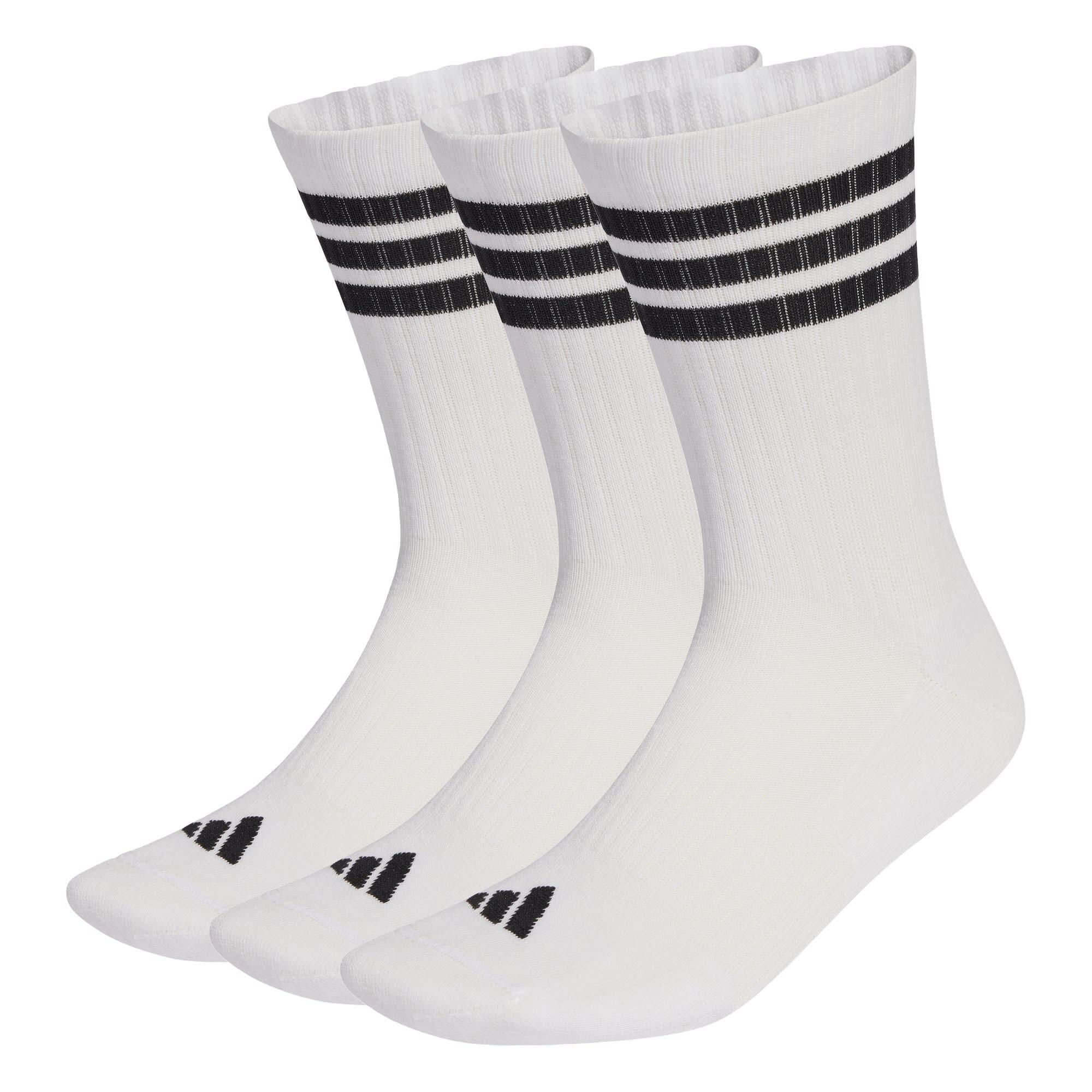 Adidas - Chaussettes Mi-mollet Sportswear Rembourrées 3 Bandes (3 Paires) - Chaussettes - Blanc|noir - Decathlon