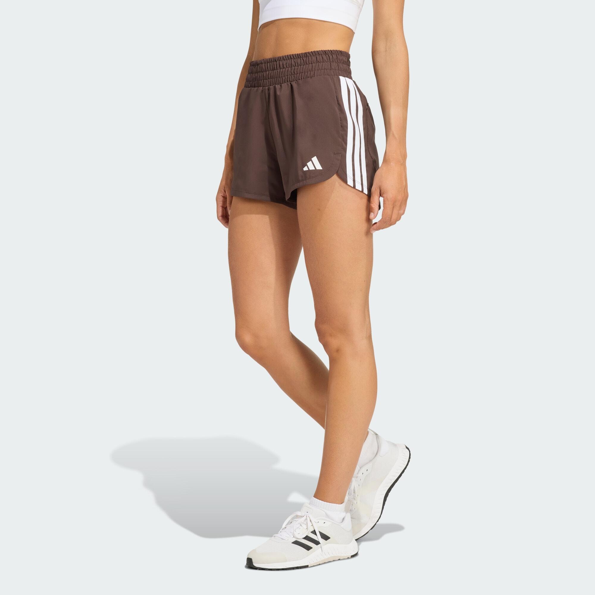 Adidas - Short D'Entraînement Taille Haute Toile Pacer - Short - Blanc|marron - Decathlon