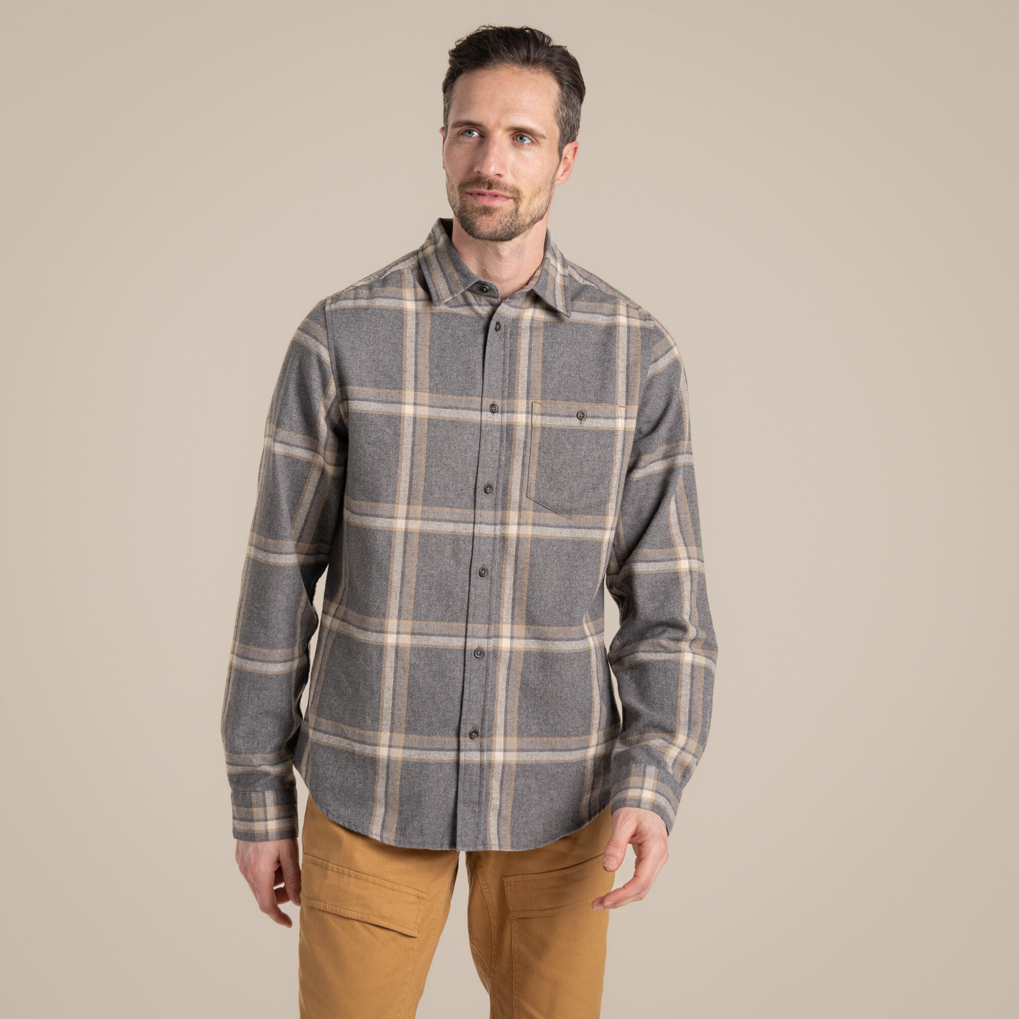 Craghoppers - Chemise Gage Homme À Manches Longues — Mélange Polyester Et Better Cotton - Chemise Manches Longues - Gris - Decathlon