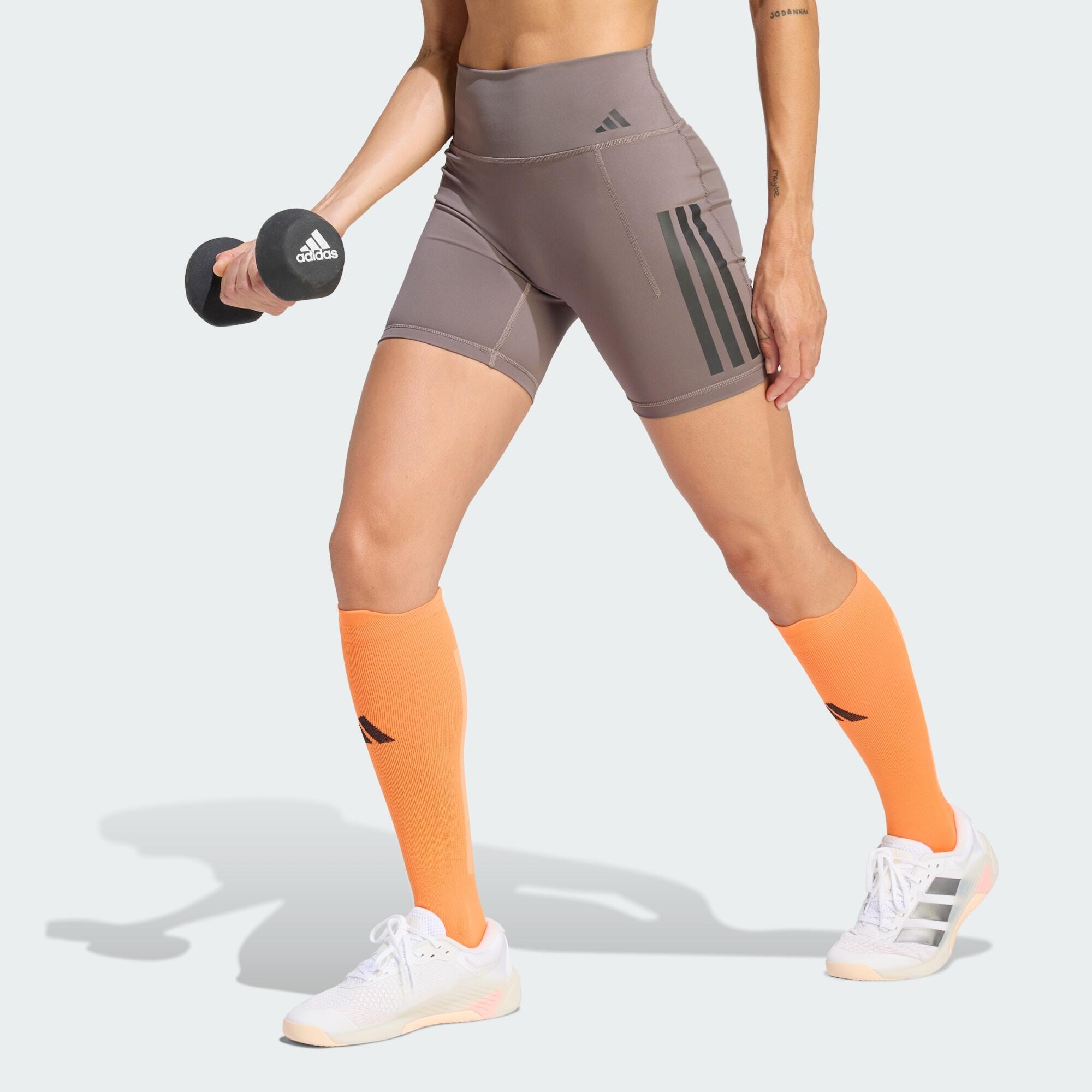 Adidas - Legging D’entraînement Court Optime À 3 bandes - Short - Gris|marron - Decathlon