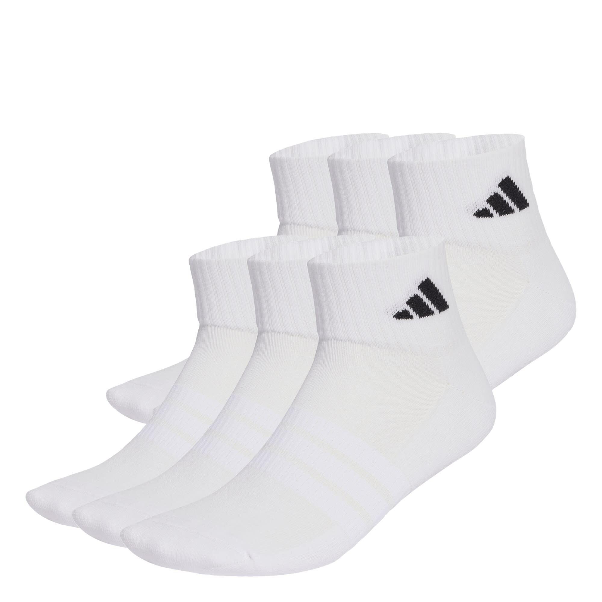 Adidas - Socquettes Cushioned Essentials Lot De 6 Paires - Chaussettes - Blanc|noir - Decathlon