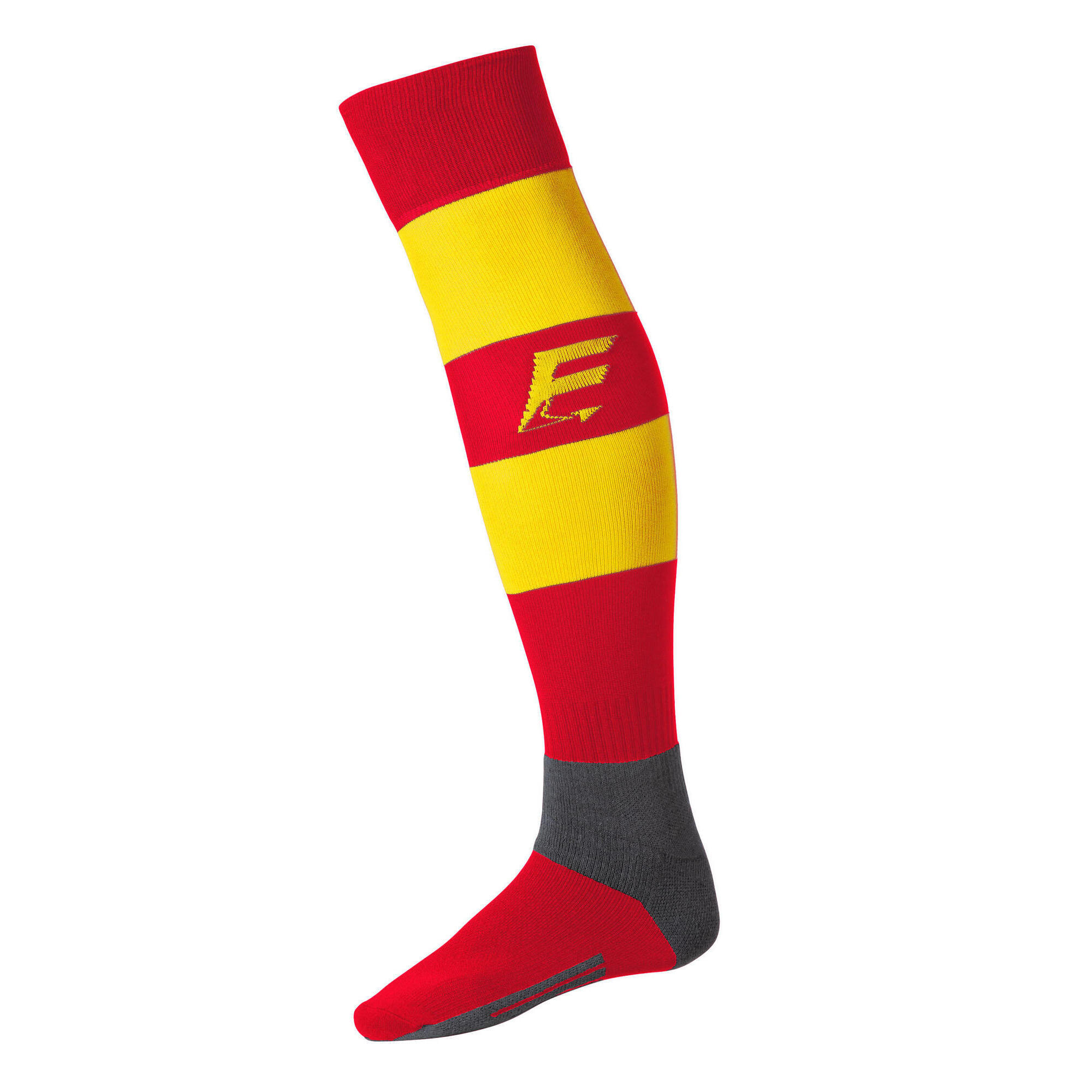 Force Xv - Chaussettes De Rugby Rayees Rouge-jaune Force Xv - Chaussettes - Rouge - Decathlon