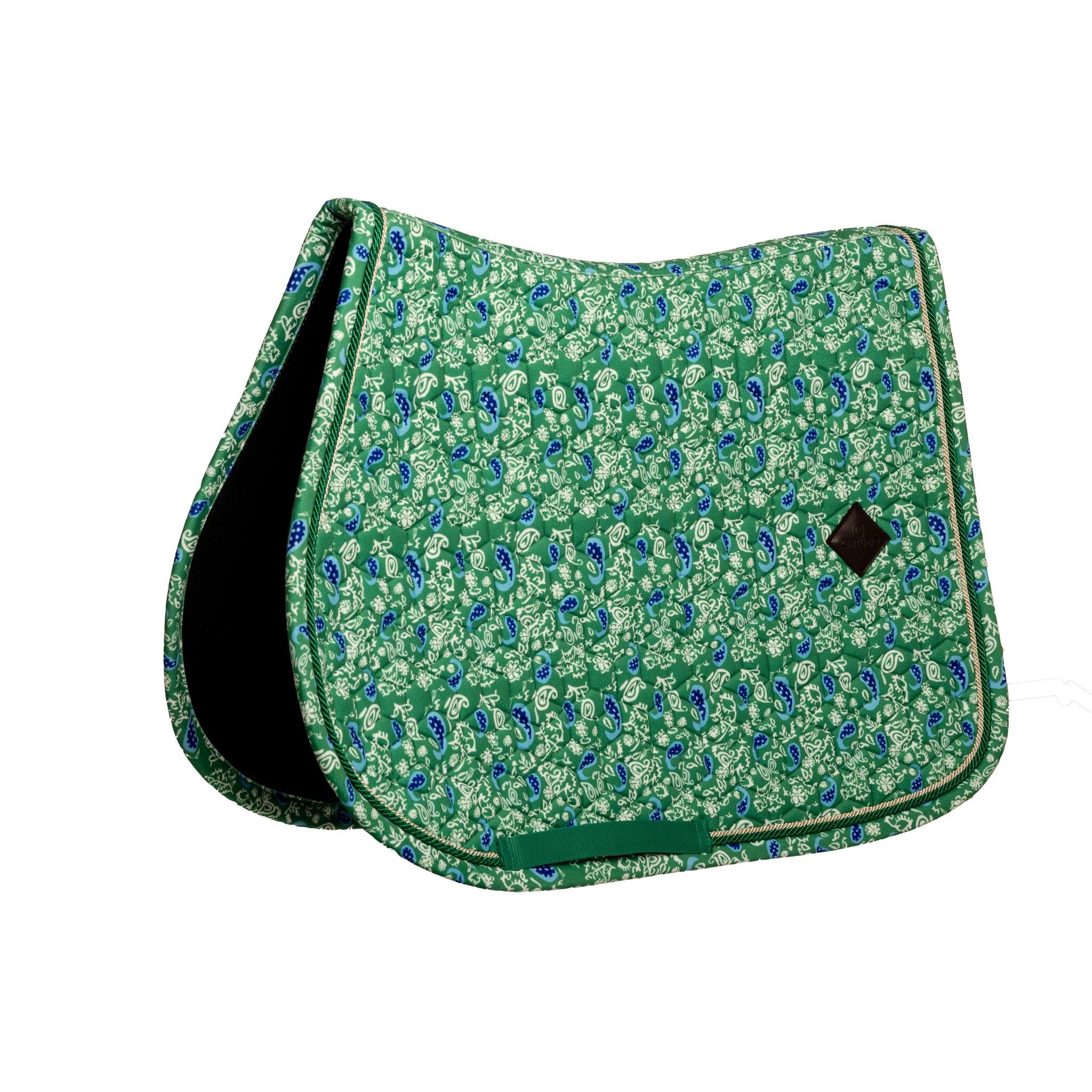 Tapis de selle velours paisley garden printing green/navy jumping cob 5/5