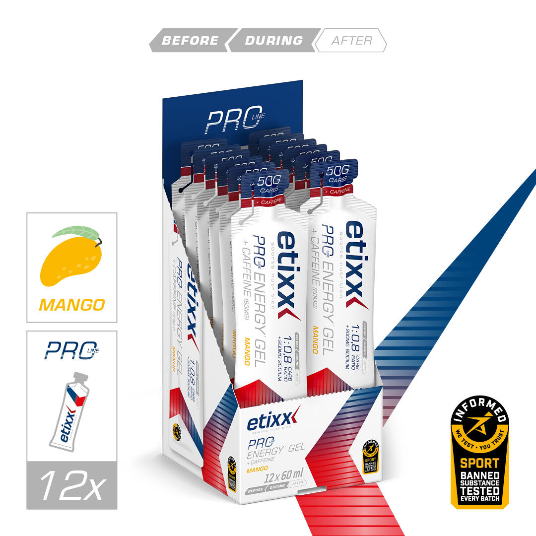Etixx PRO LINE Energy Gel + cafeïne Mango 12x60ml 3/5