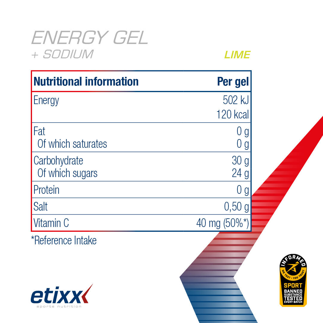 Etixx Energy Gel + Sodium Citron Vert12x40ml 4/4