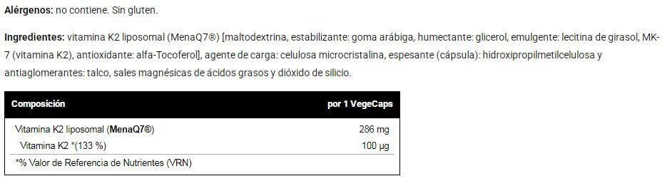 Vitamina K2 Liposomal - 60 Cápsulas VitoBest 2/3