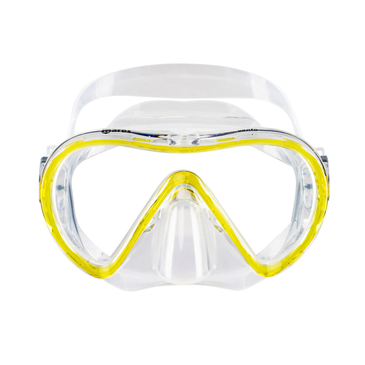 Maschera da snorkeling per adulti VENTO, giallo riflesso trasparente 2/2