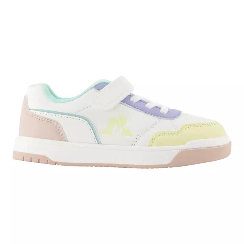 Le Coq Sportif - Baskets Fille Lcs Court Breaker Girl Ps-2422706 Blanc Le Coq Sportif - Baskets - Blanc|rose - Decathlon