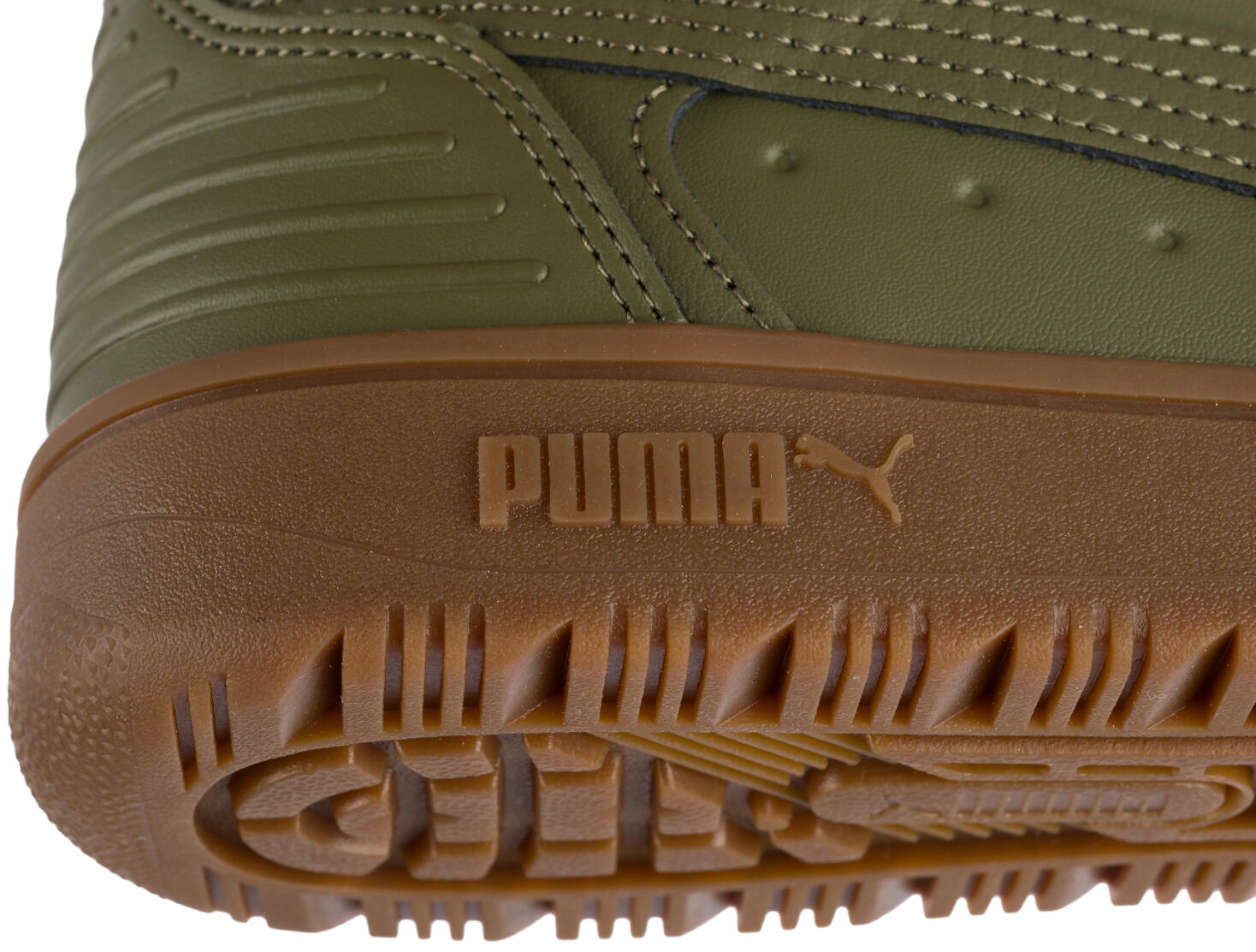 Buty wysokie ocieplane zimowe skórzane oliwkowe PUMA Rebound Rugged Jr 7/7