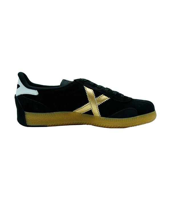 Zapatillas Munich Arquero 111 con Talón Deslizante Negro/Dorado 2025 3/4