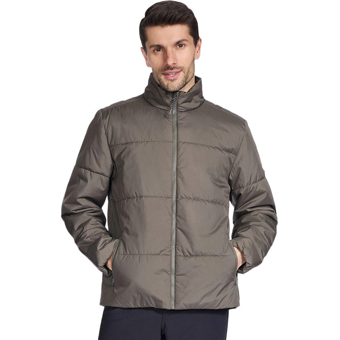 Veste Skechers GO SHIELD Cozy Fit Traverse Down Jacket, Gris, Hommes 1/5