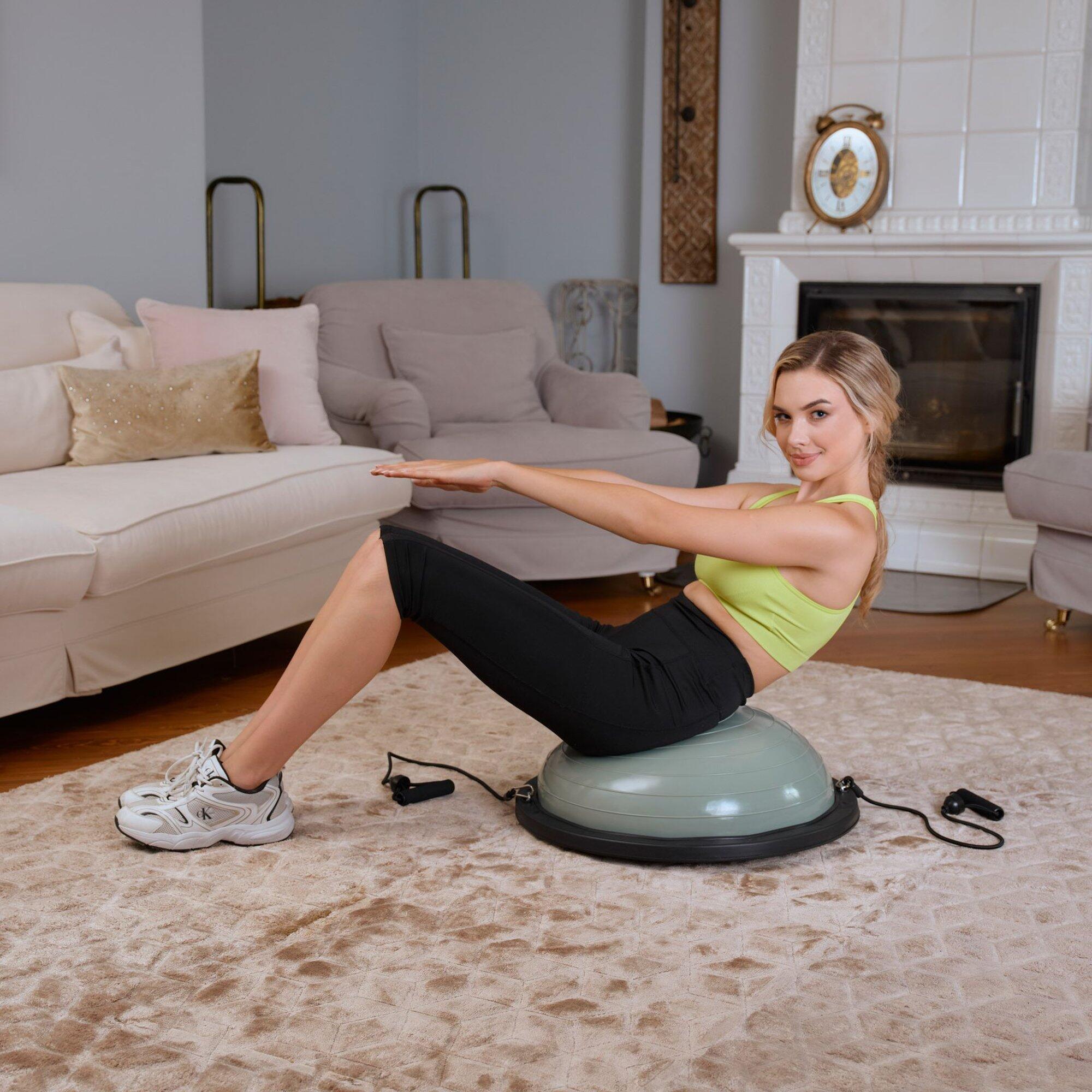 Piattaforma di equilibrio con corde HS-L058B verde 5/7