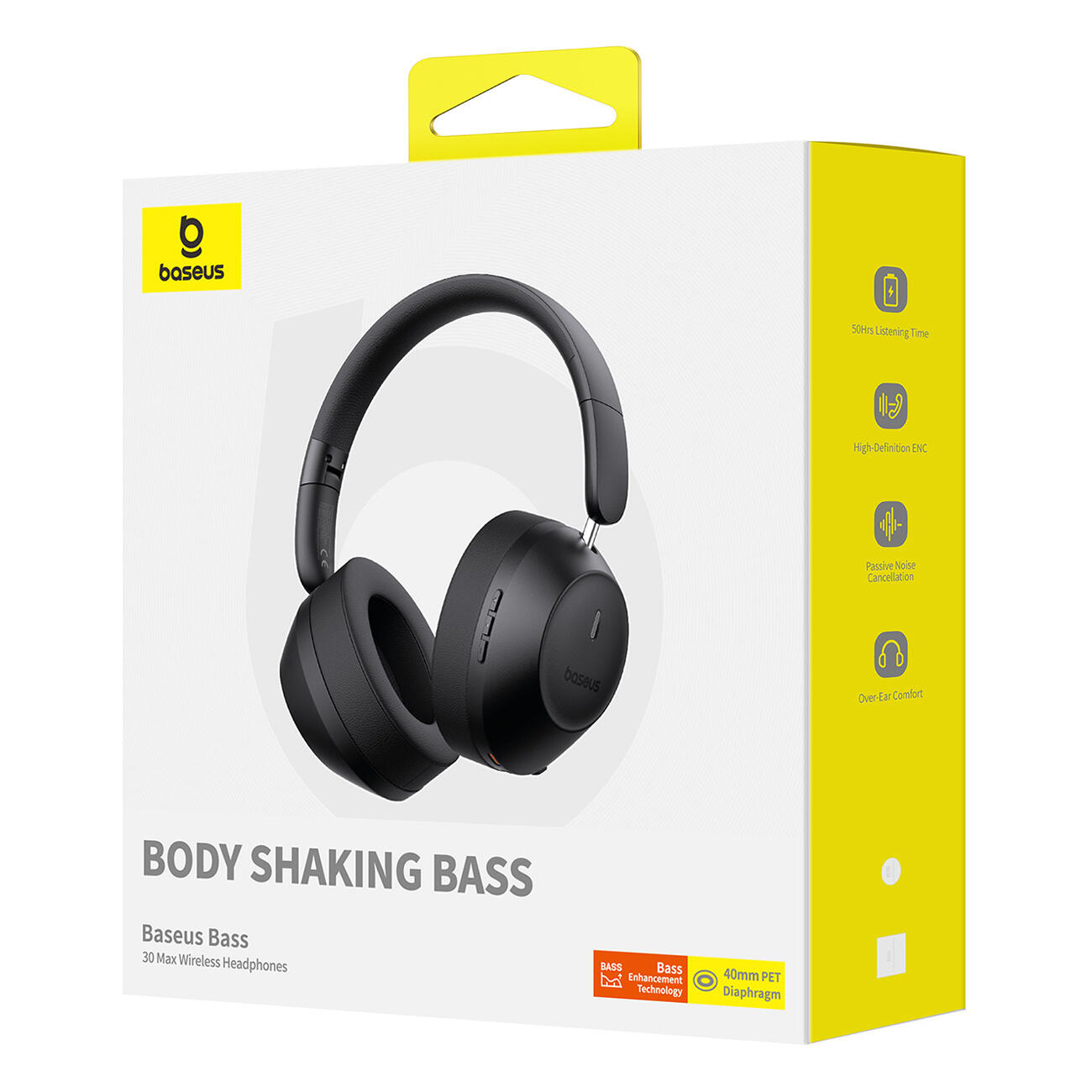 Słuchawki bezprzewodowe Baseus bluetooth 5.3 bass 30 max nauszne usb-c aux 7/7