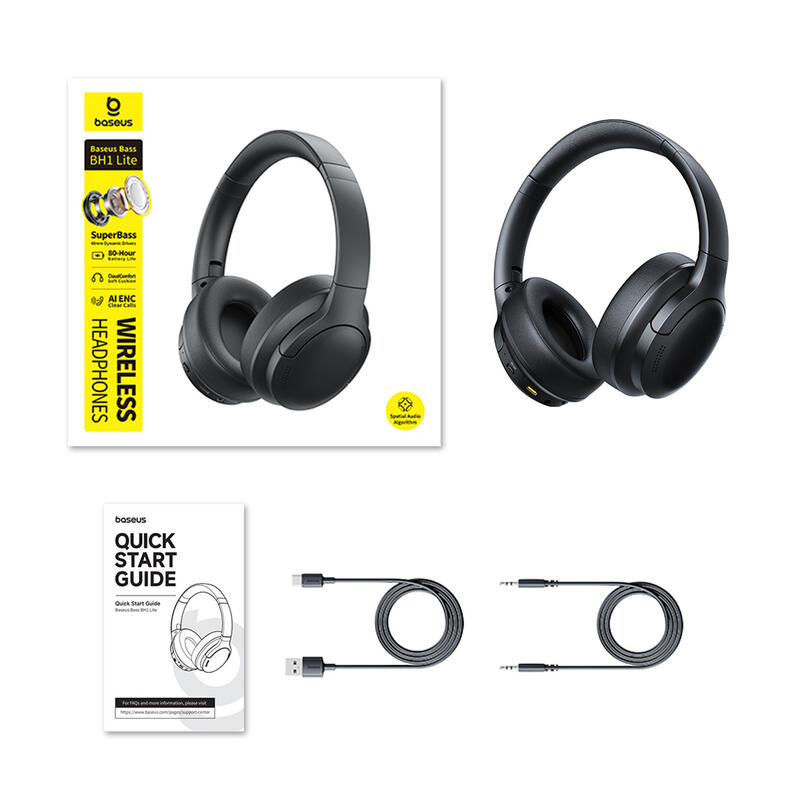 Căști wireless Baseus  Bass BH1 LITE Bluetooth 6.0 over-ear USB-C
