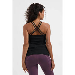 Top de Yoga en Bambou Lyrais – Bretelles Croisées - Noir Onyx