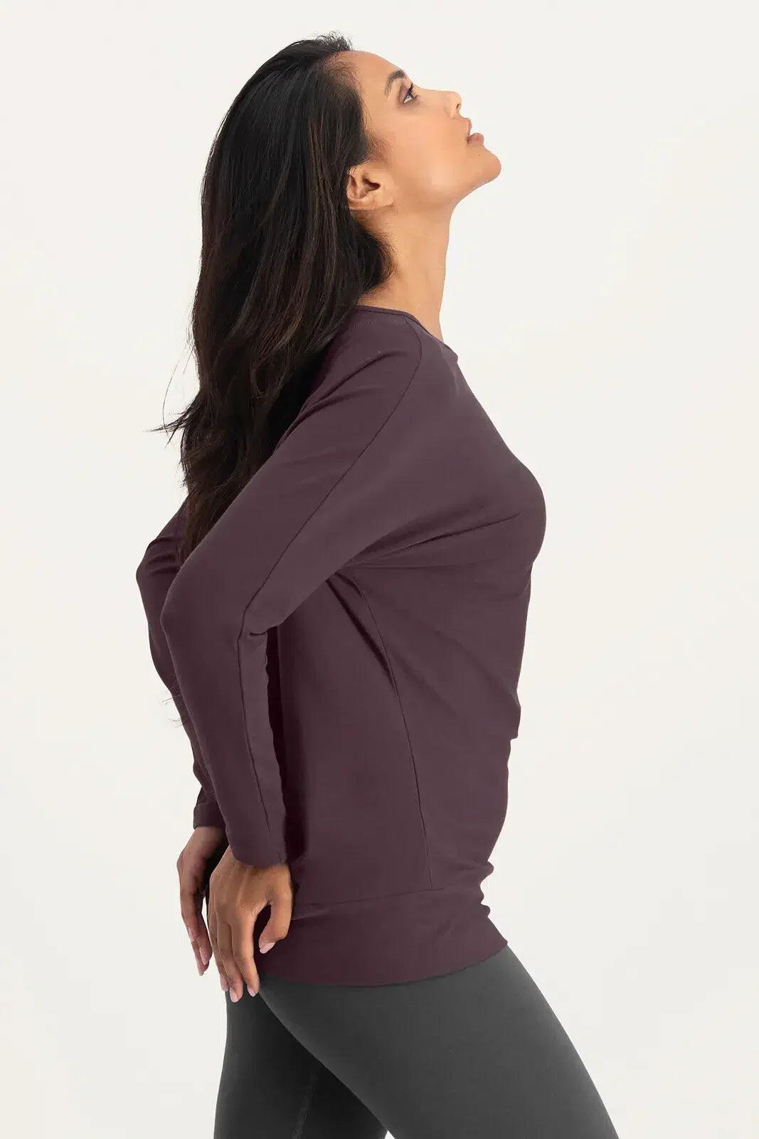 Chemise de Yoga à manches longues Budhi, manche chauve-souris - Volet Baie 2/5