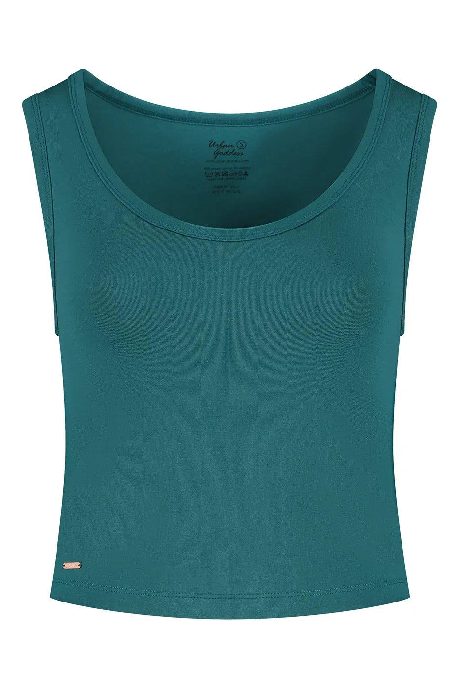 Crop Top de Yoga et Pilates en Coton Seris – Coupe Ajustée - vert mer 5/5