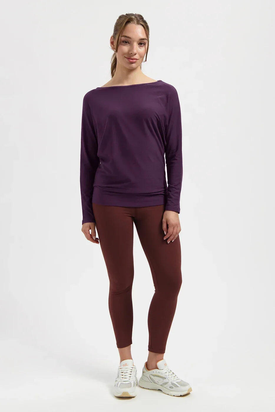 Chemise de Yoga et Pilates à manches longues Budhi, manche chauve-souris - Bloom 4/5