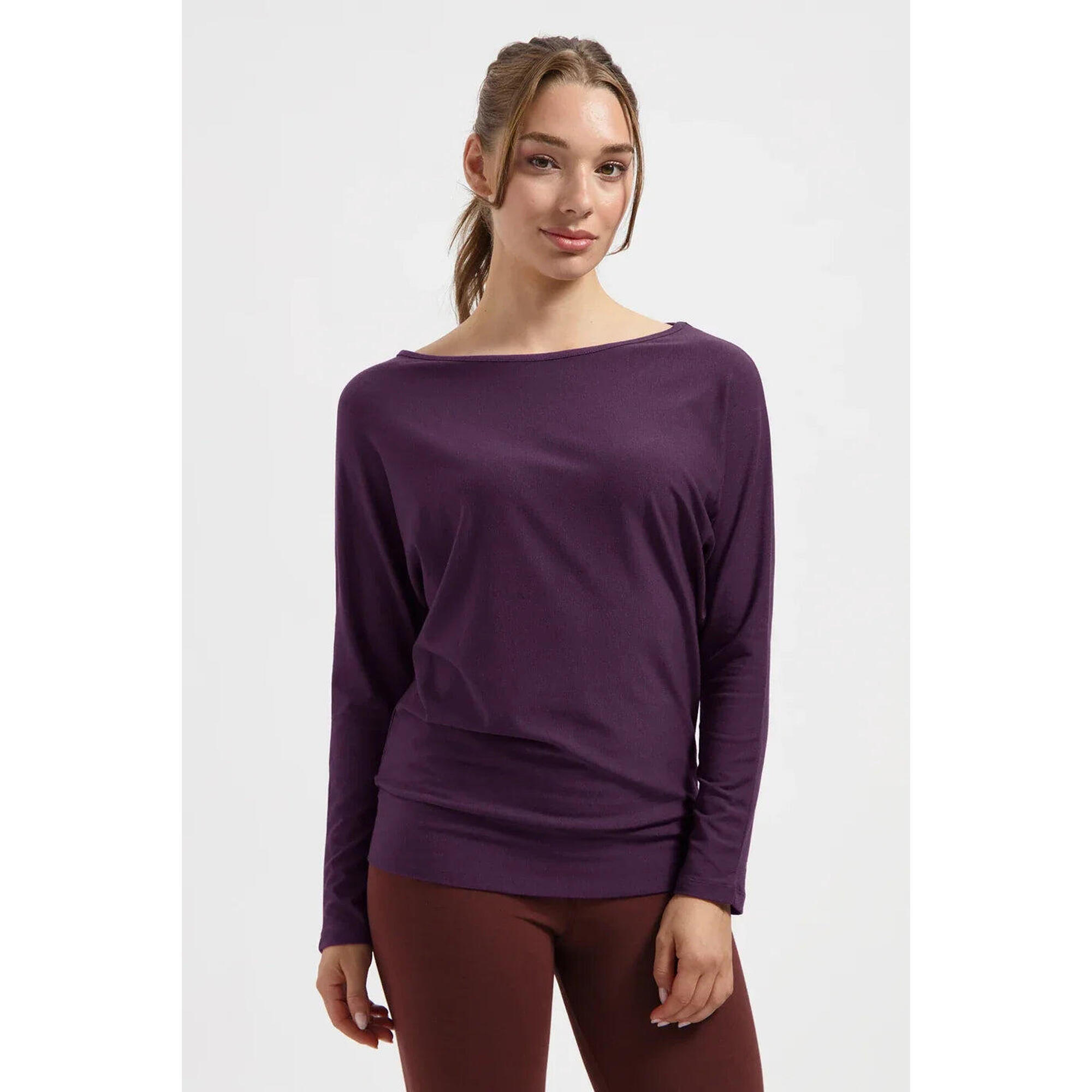 Urban Goddess - Chemise De Yoga À Manches Longues Budhi, Coupe Ample, Chauve-souris - Bloom - Chemise Manches Longues - Violet - Decathlon