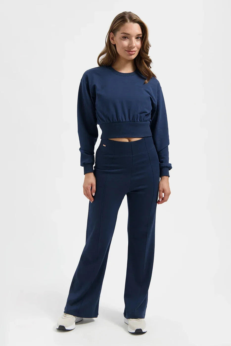 Haut de Yoga et Pilates Cropped Manches Longues Naya – Blue Foncé 4/5