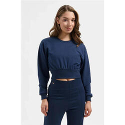 Haut de Yoga Cropped Manches Longues Naya – Blue Foncé