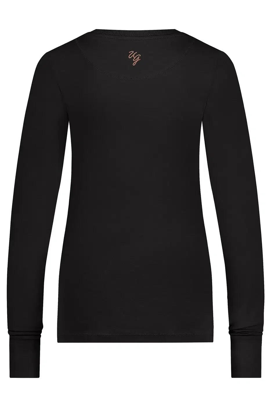 Karuna - T-shirt à manches longues doux et ample avec signe OM - Onyx Black 5/5