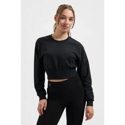 Haut de Yoga Cropped Manches Longues Naya – Noir Onyx