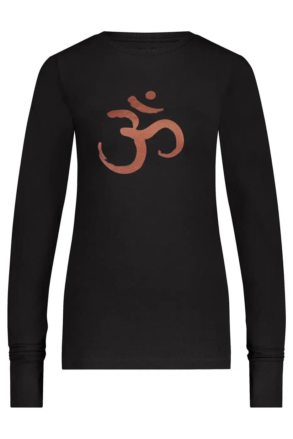 Karuna - T-shirt à manches longues doux et ample avec signe OM - Onyx Black 4/5