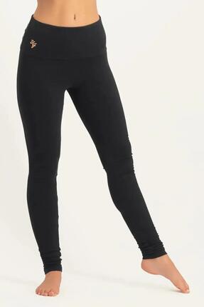 Shaktified - Legging de Yoga et Pilates confortable avec Bordure en revers -Noir
