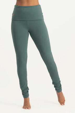 Shaktified - Legging de Yoga et Pilates confortable avec Bordure en revers -Vert
