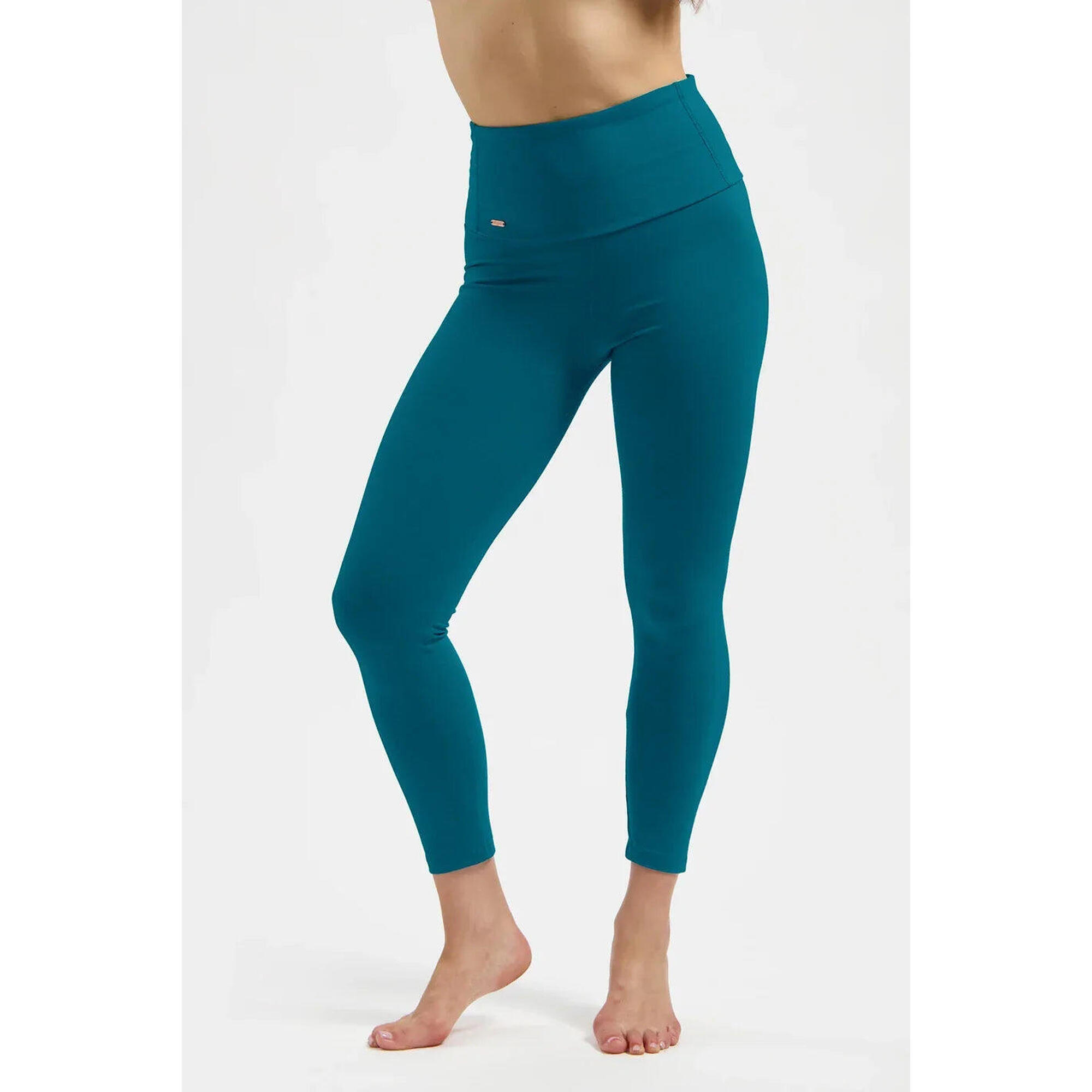 Urban Goddess - Surya 7/8 Dry Fit Yoga Et Pilates Legging - Petrole - Legging - Bleu|turquoise - Decathlon