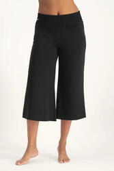Pantalon de yoga large et confortable capri Flow - Noir Onyx