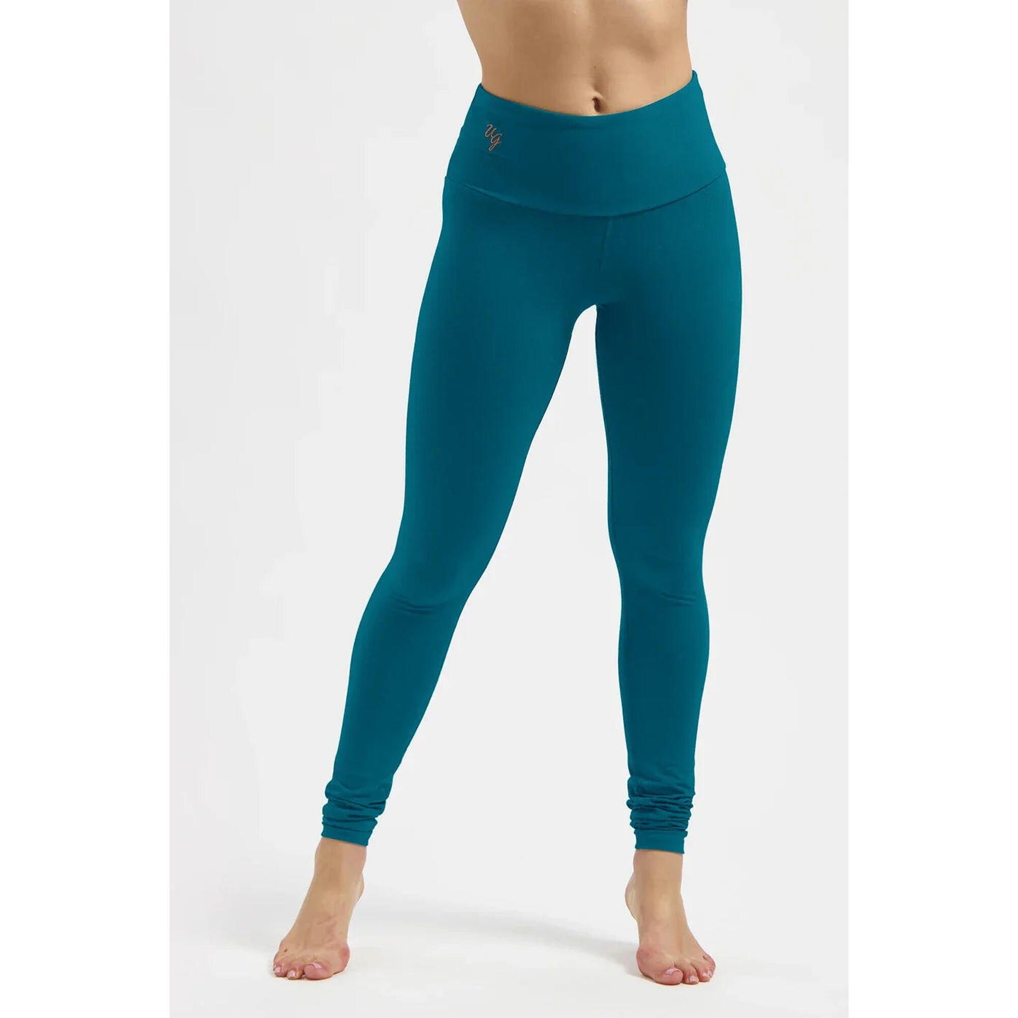 Urban Goddess - Legging De Yoga Satya - Legging Tendance Taille Haute Dry Fit Pétrole - Legging - Bleu|turquoise - Decathlon