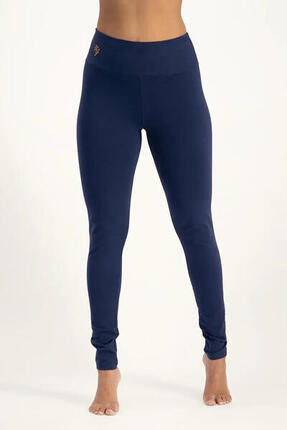 Legging de yoga Bhaktified - taille mi-haute en coton biologique - Bleu foncé