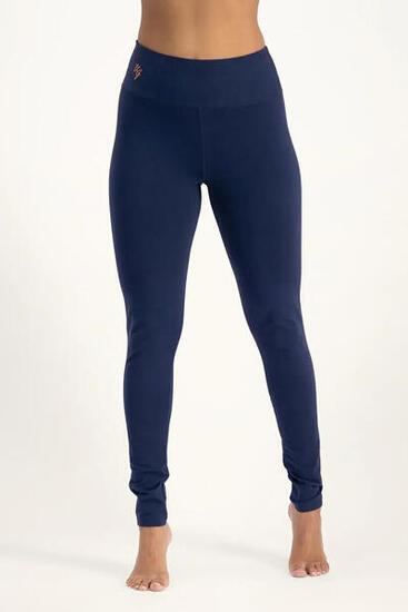 Legging de yoga Bhaktified - taille mi-haute en coton biologique - Bleu foncé
