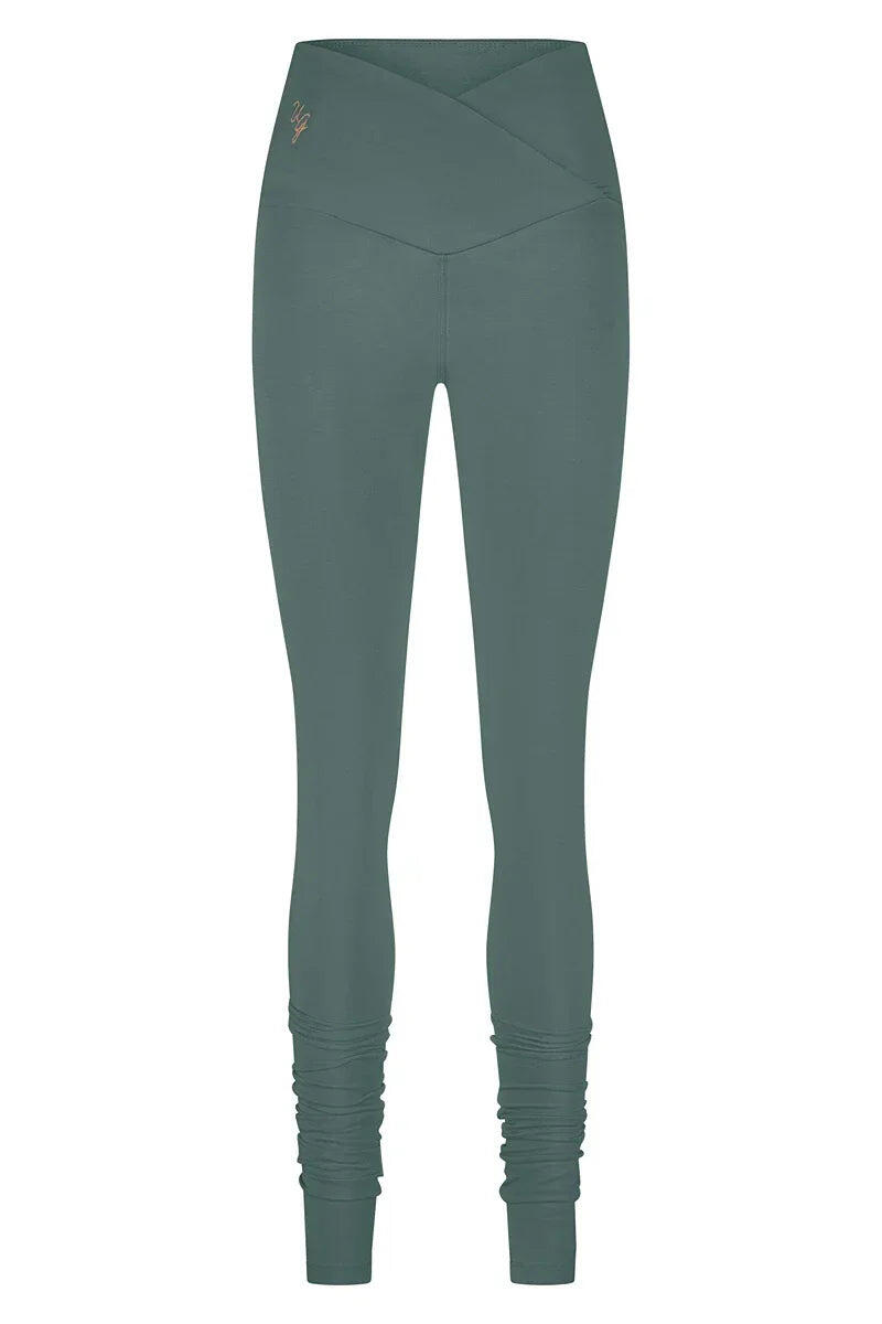 Sati Yoga et Pilates Legging enveloppe -Vert forêt 4/5
