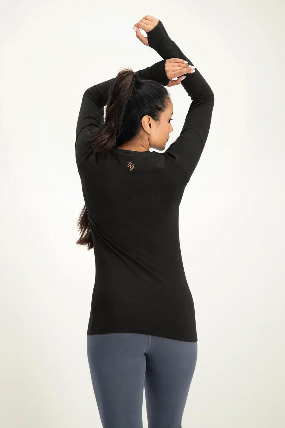 T-shirt à manches longues doux et ample Namaste - Noir Onyx 3/5