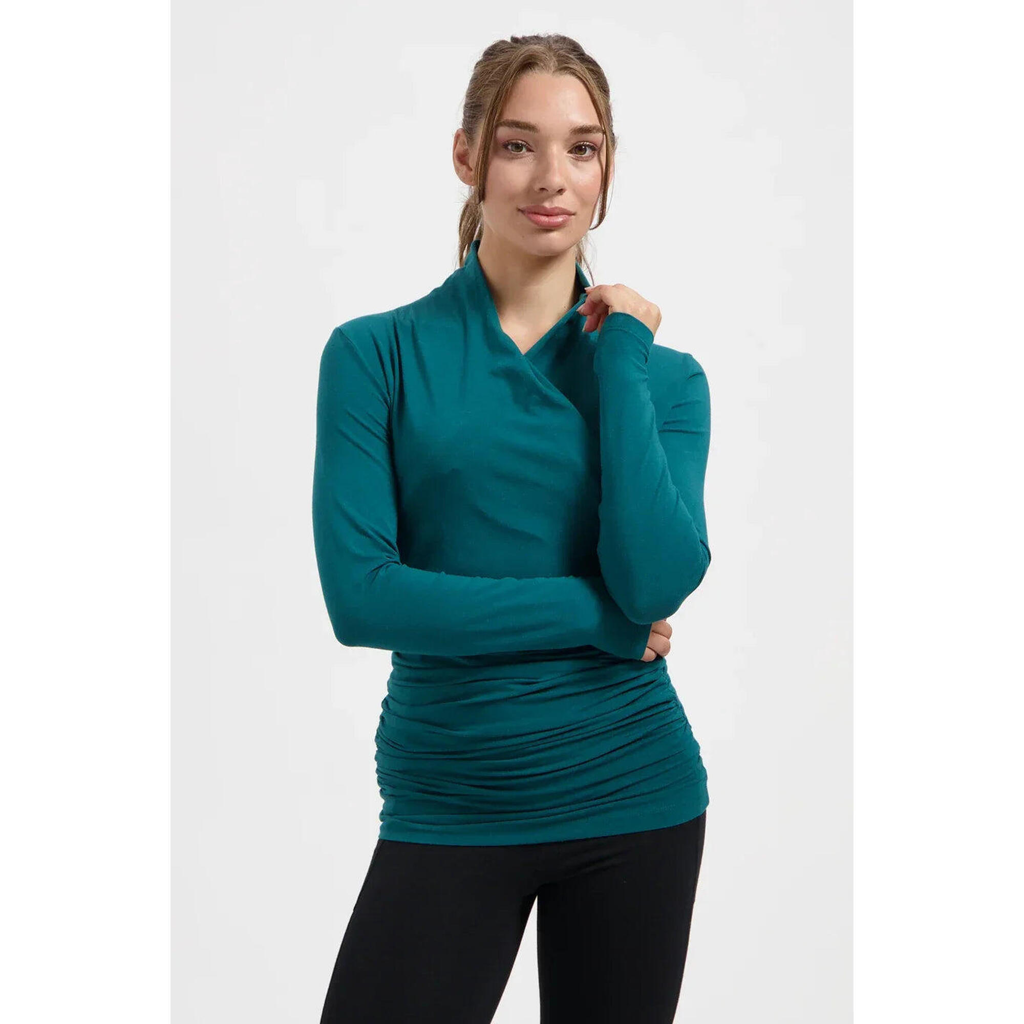 Urban Goddess - Tunique Good Karma - Élégant À Manches Longues Et Ceinture - Vert Mer - Chemise Manches Longues - Bleu - Decathlon