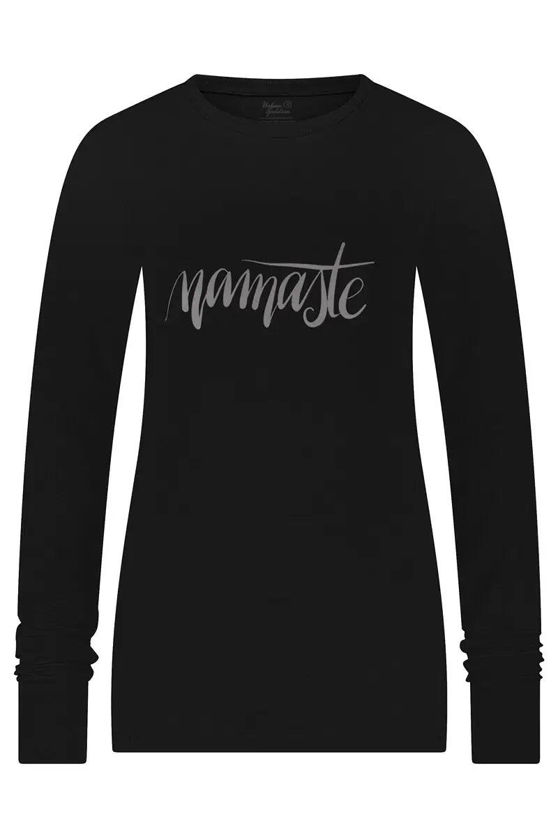 T-shirt à manches longues doux et ample Namaste - Noir Onyx 4/5
