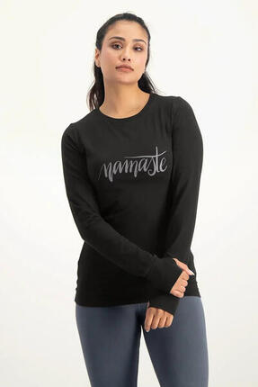 hippe loose fit longsleeve Shirt Namaste - Onyx Black