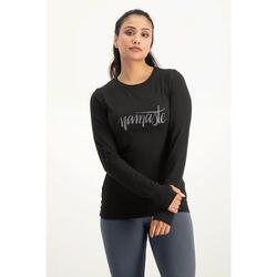 T-shirt à manches longues doux et ample Namaste - Noir Onyx
