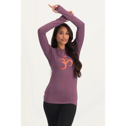 Karuna - T-shirt à manches longues doux et ample avec signe OM - Mauve