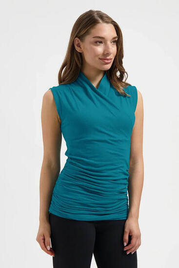 Good Karma - Top de yoga multifonctionnel en coton biologique - Pétrole