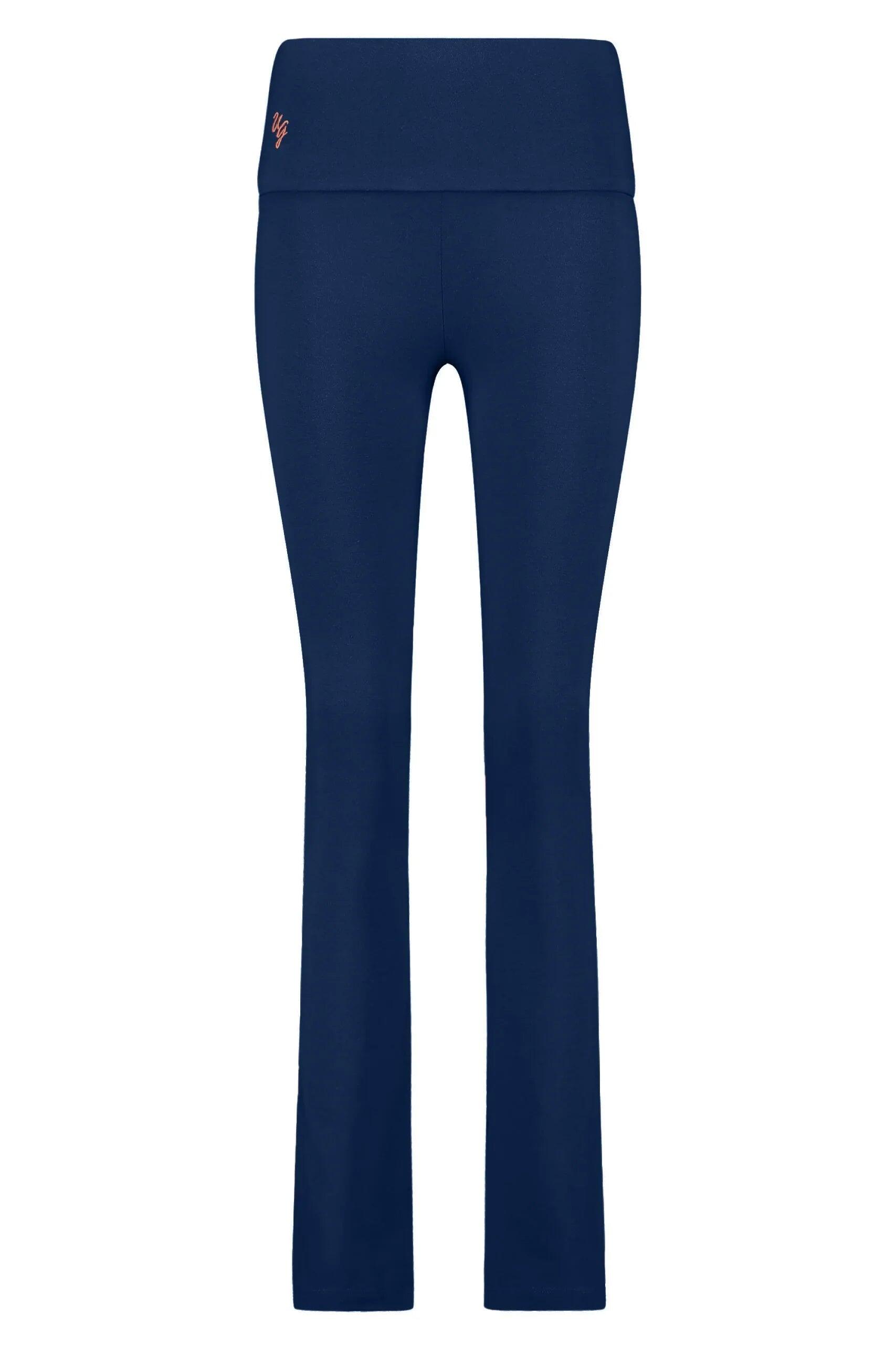 Pranafied - Legging de Yoga et Pilates avec bande rabattable -Blue Minuit 5/5