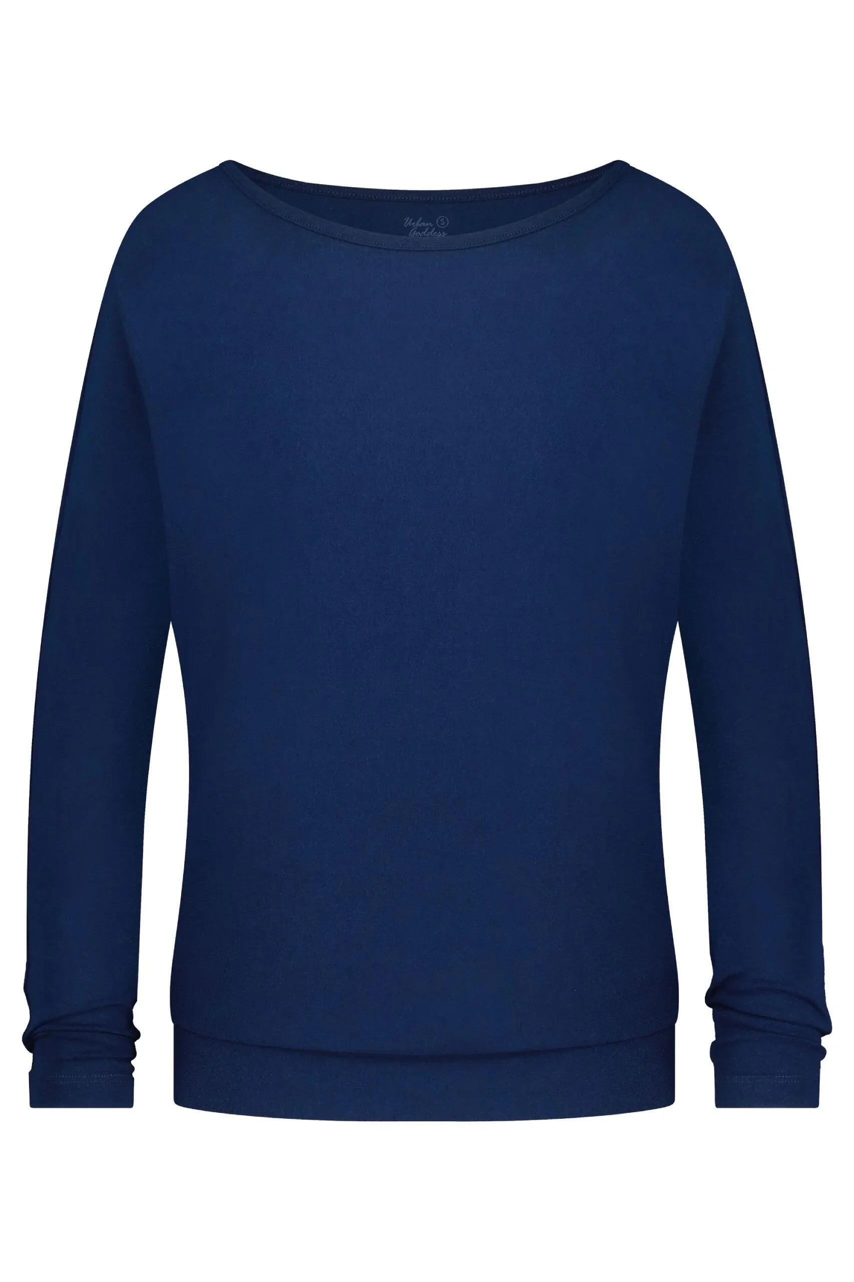 Chemise de Yoga et Pilates à manches longues Budhi, manche chauve-souris-Blue 4/5