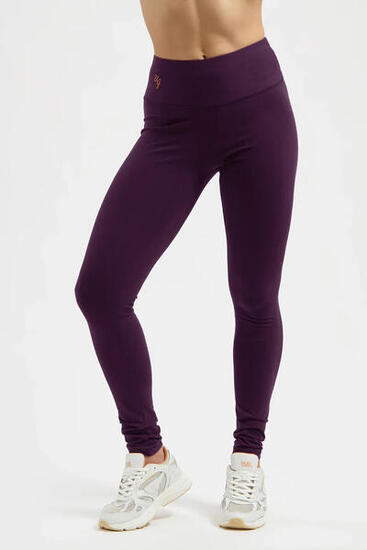 Legging de yoga Bhaktified - taille mi-haute en coton biologique - Aubergine